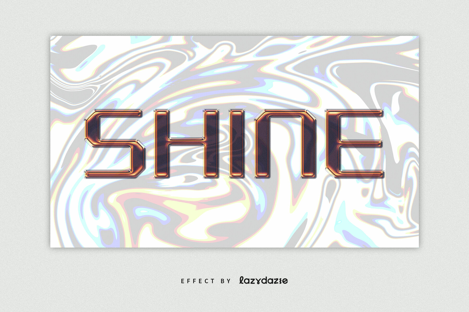 Orange Translucent Chrome Text Effect Mockup 5