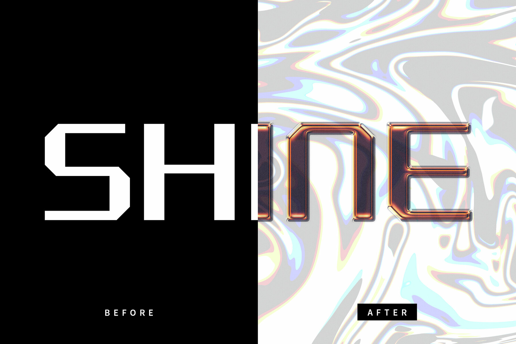 Orange Translucent Chrome Text Effect Mockup 7