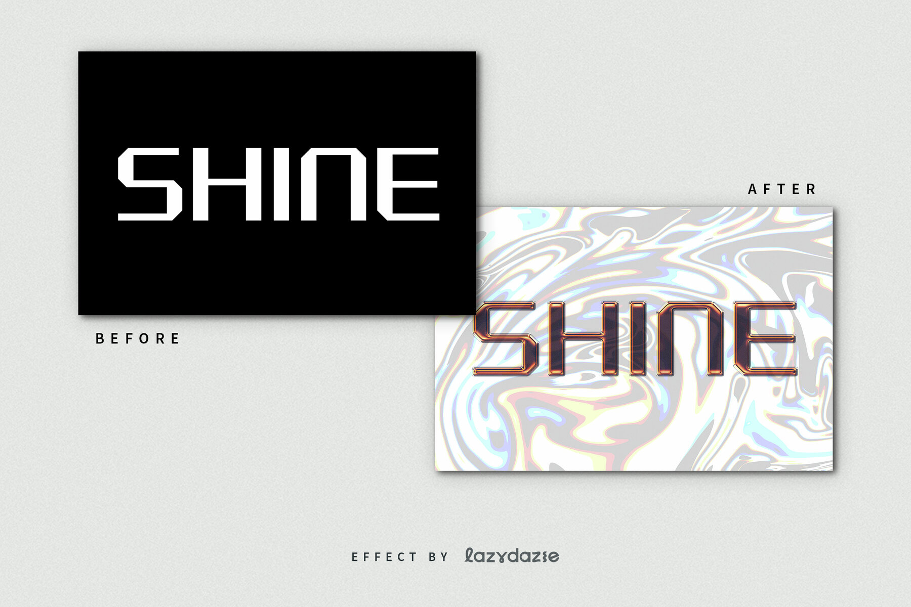 Orange Translucent Chrome Text Effect Mockup 8