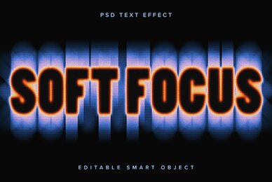 Colourful Blurry Text Effect Mockup