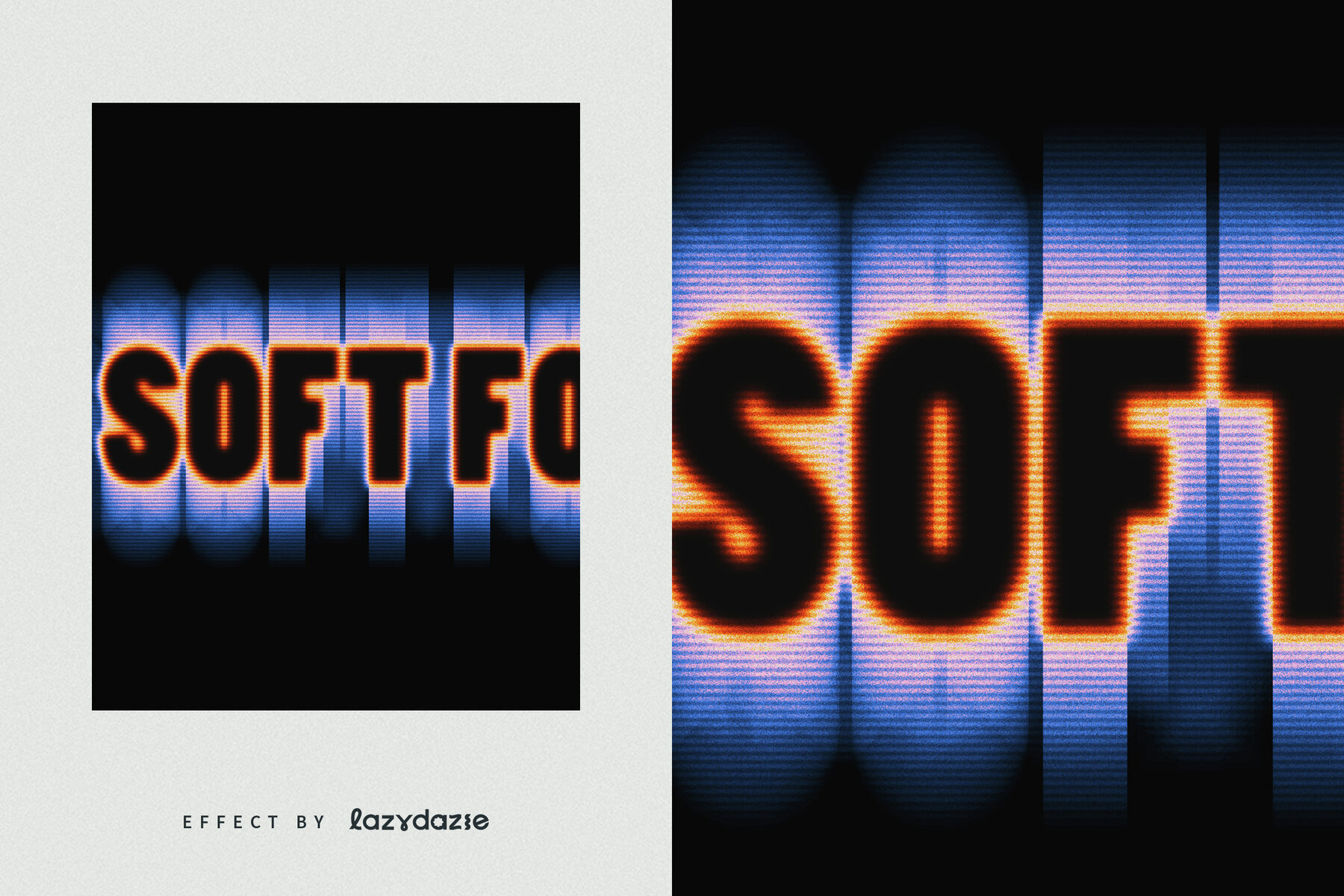 Colourful Blurry Text Effect Mockup 6
