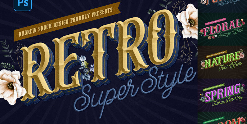 Retro Lettering Text Effect