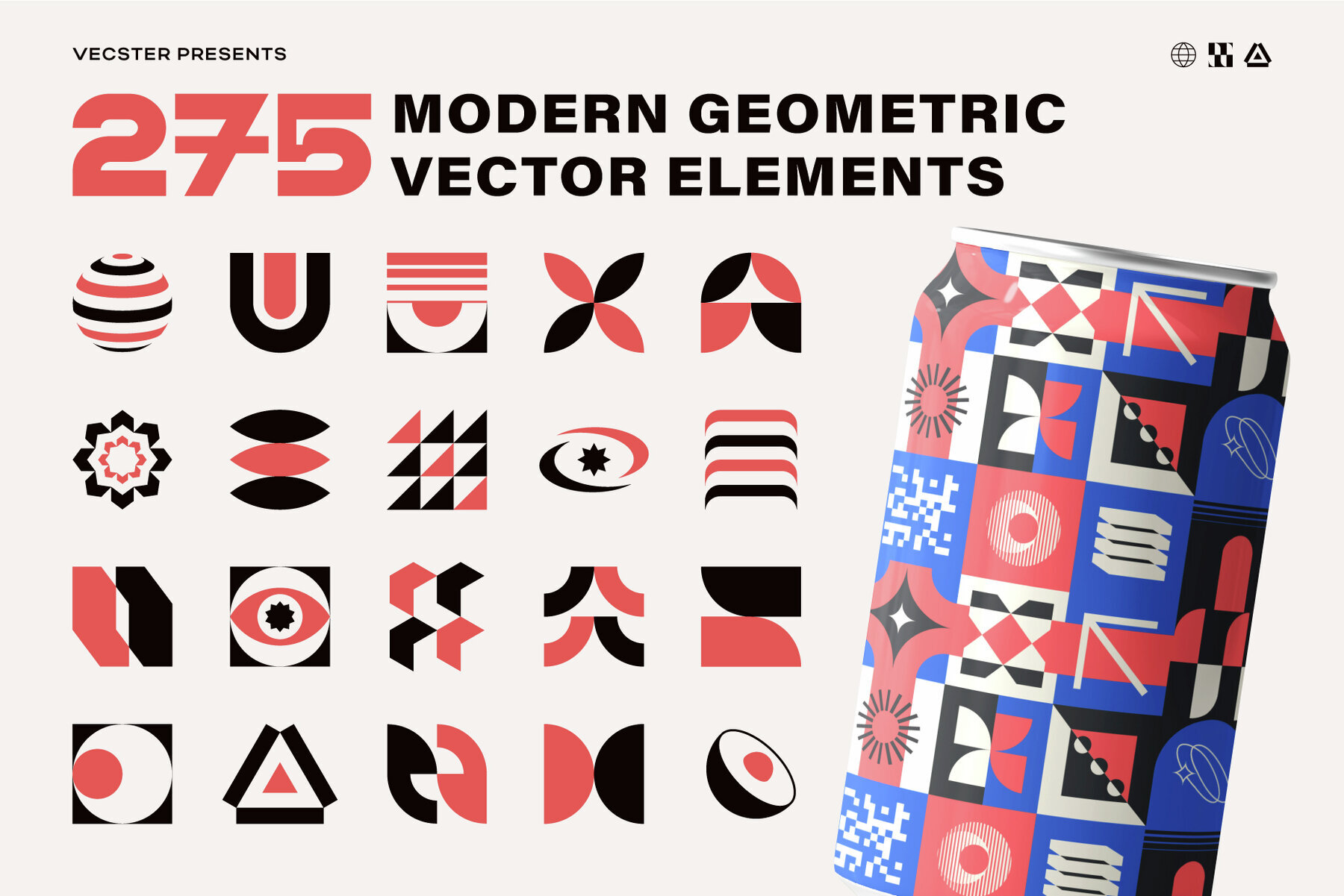 275 Modern Geometric Vector Elements 1