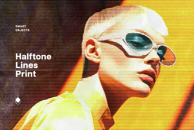 Vintage Halftone Lines Effect