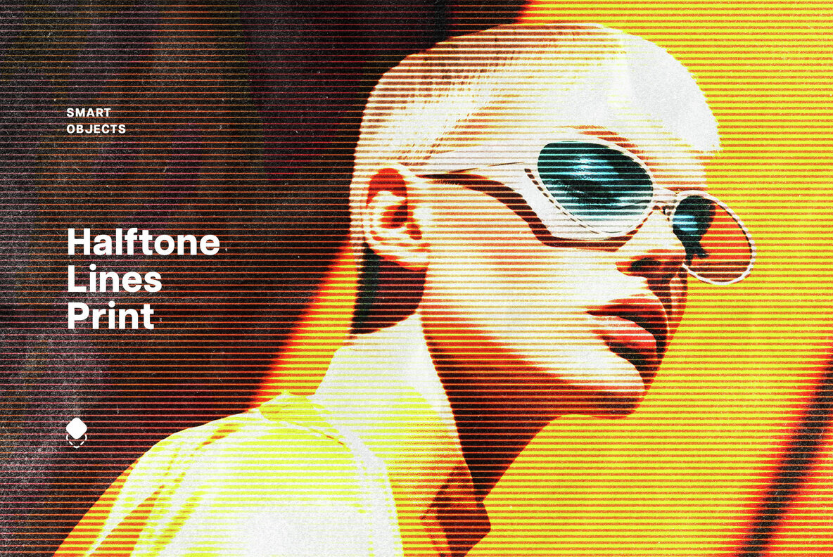 Vintage Halftone Lines Effect 1