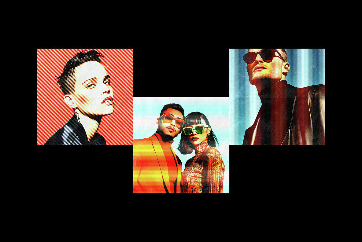 Vintage Halftone Lines Effect 3