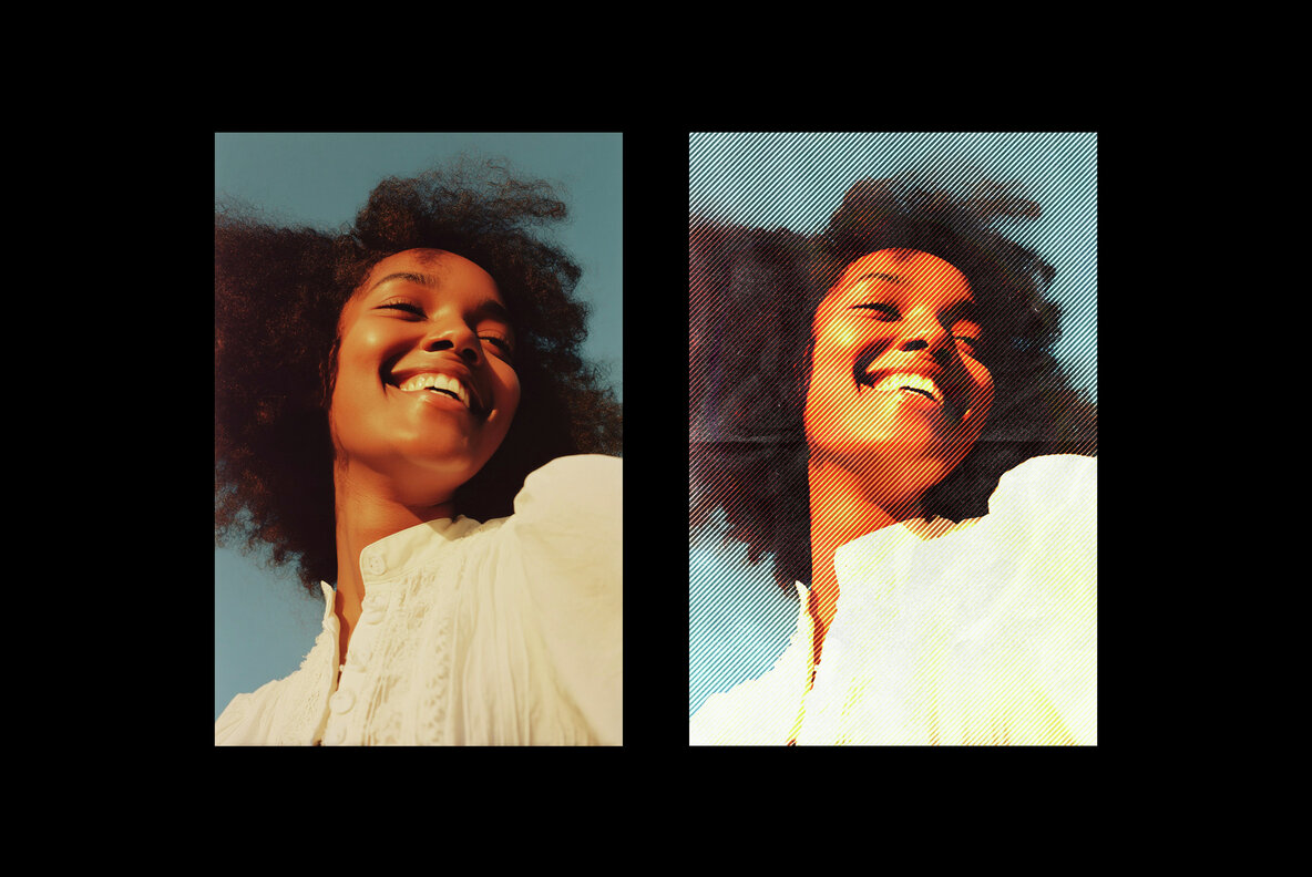 Vintage Halftone Lines Effect 7