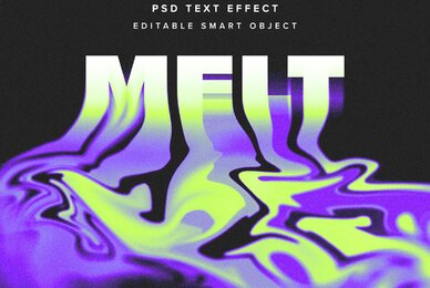 Melting Text Effect Mockup