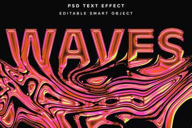 Melting Chrome Text Effect Mockup