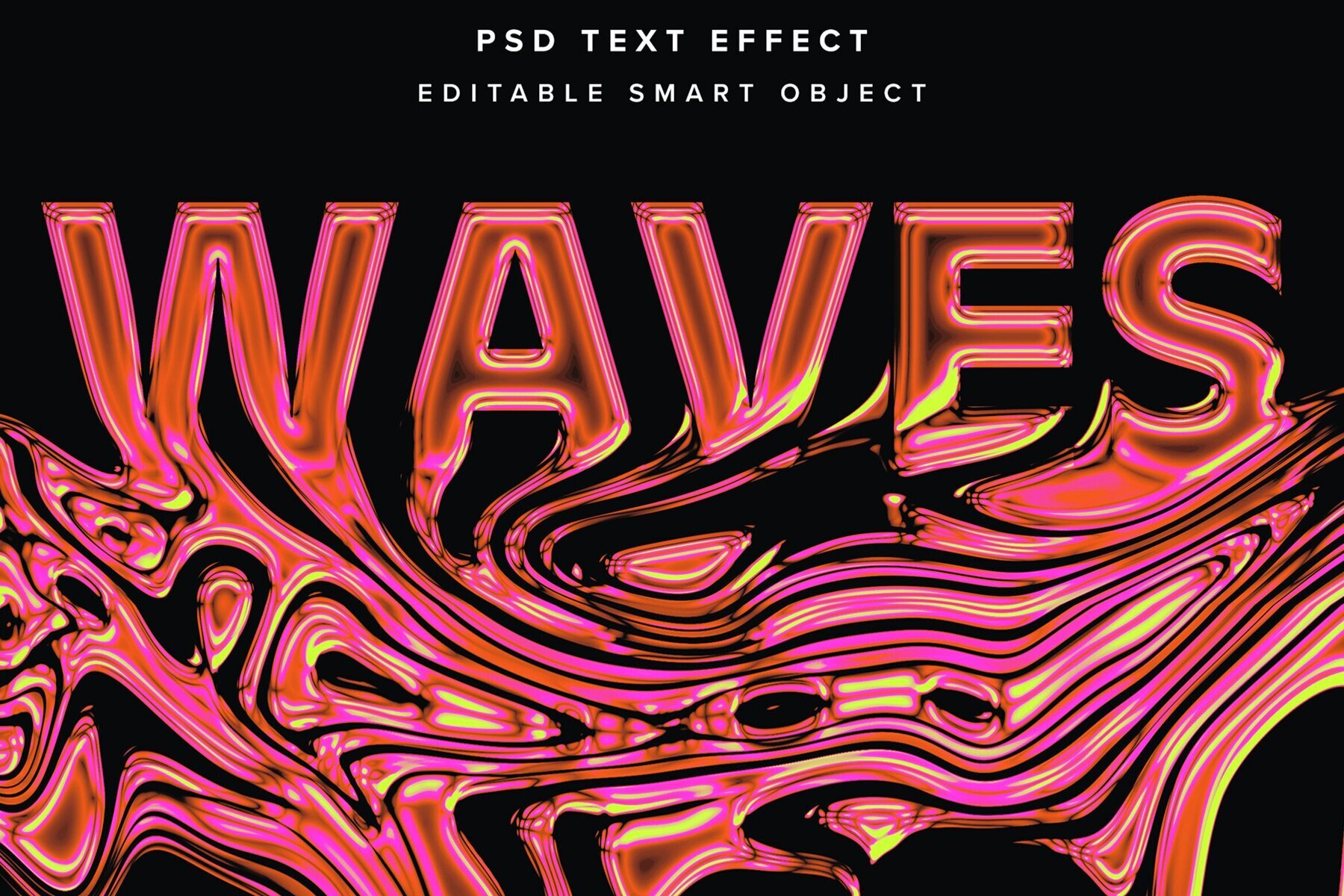 Melting Chrome Text Effect Mockup 1