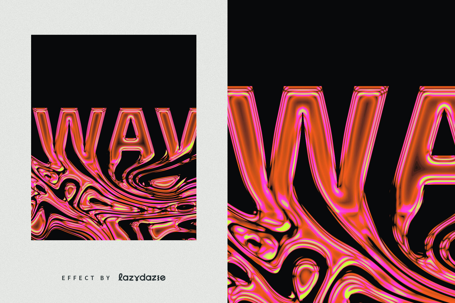 Melting Chrome Text Effect Mockup 6