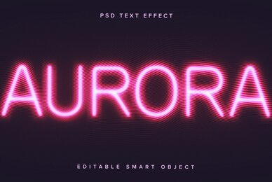 Pink Neon Distorted Blur Text Effect Mockup
