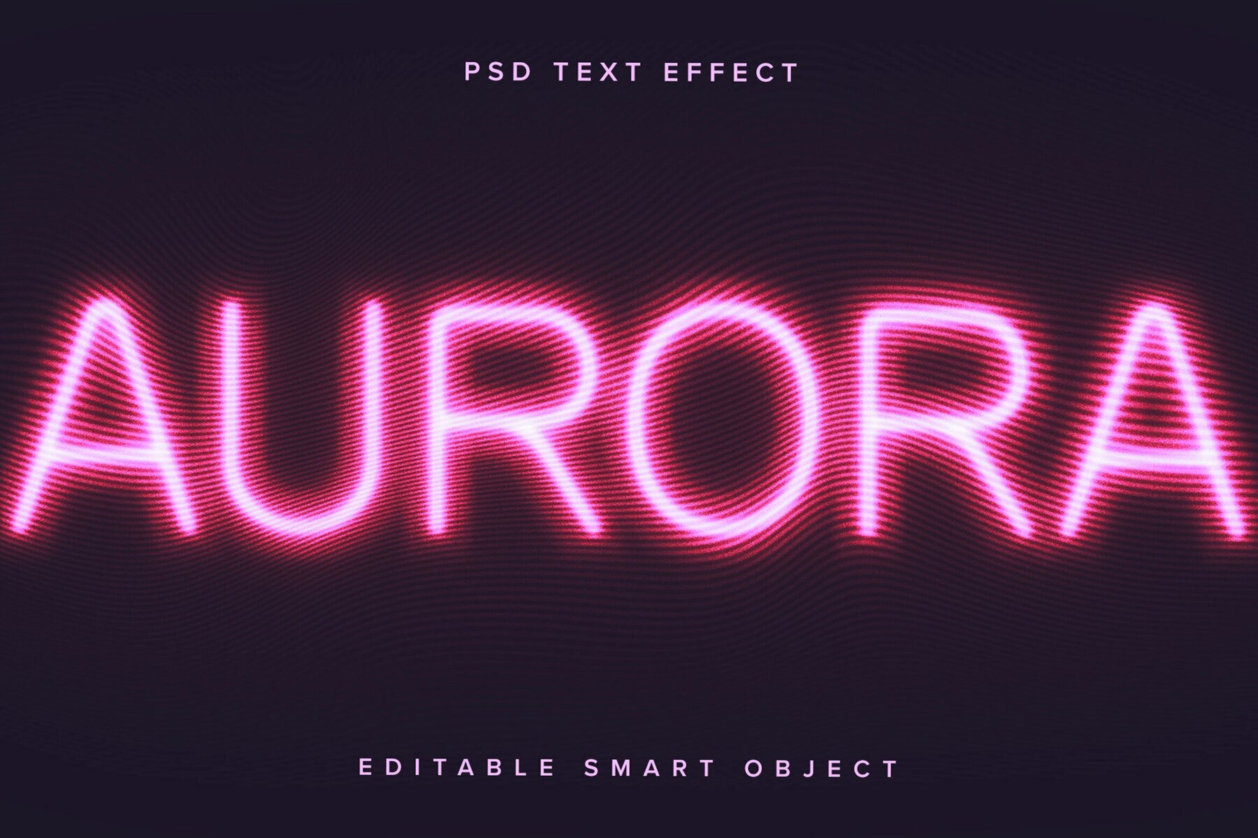 Pink Neon Distorted Blur Text Effect Mockup 1