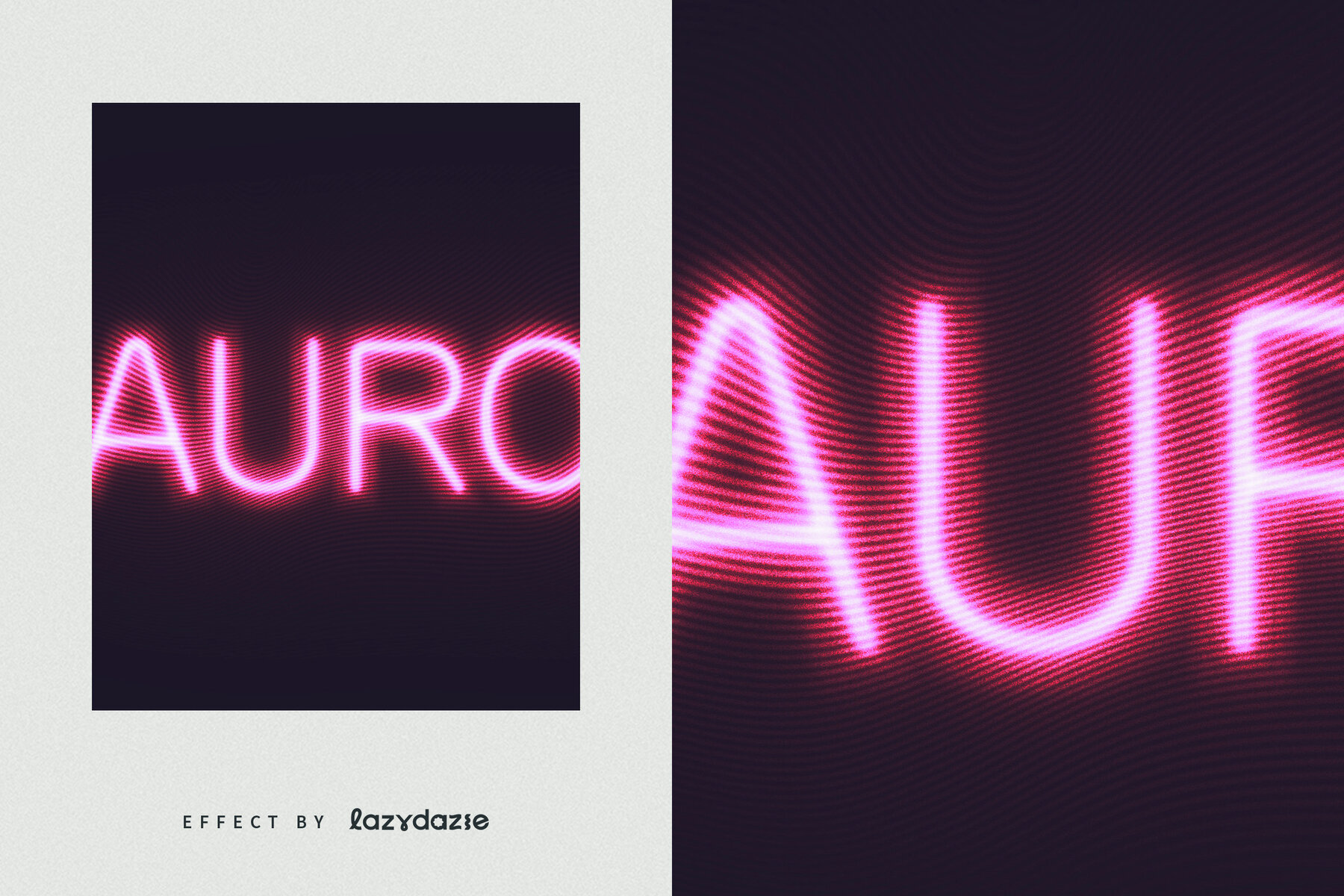 Pink Neon Distorted Blur Text Effect Mockup 6