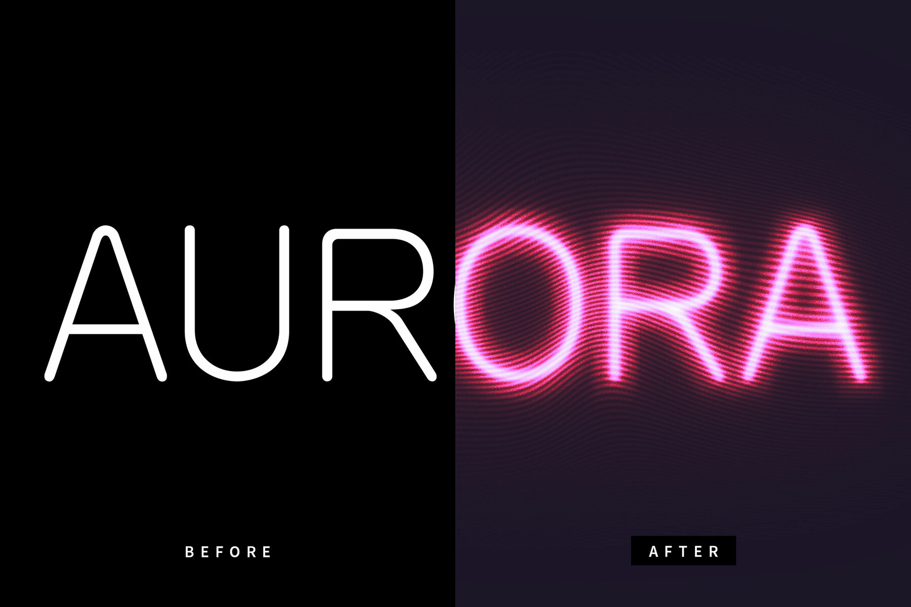 Pink Neon Distorted Blur Text Effect Mockup 7