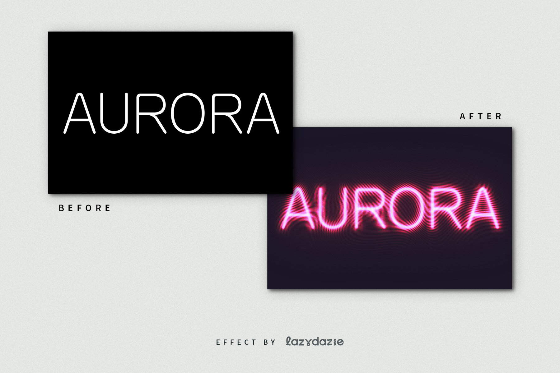 Pink Neon Distorted Blur Text Effect Mockup 8