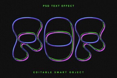 Glass Texture Text Effect Mockup