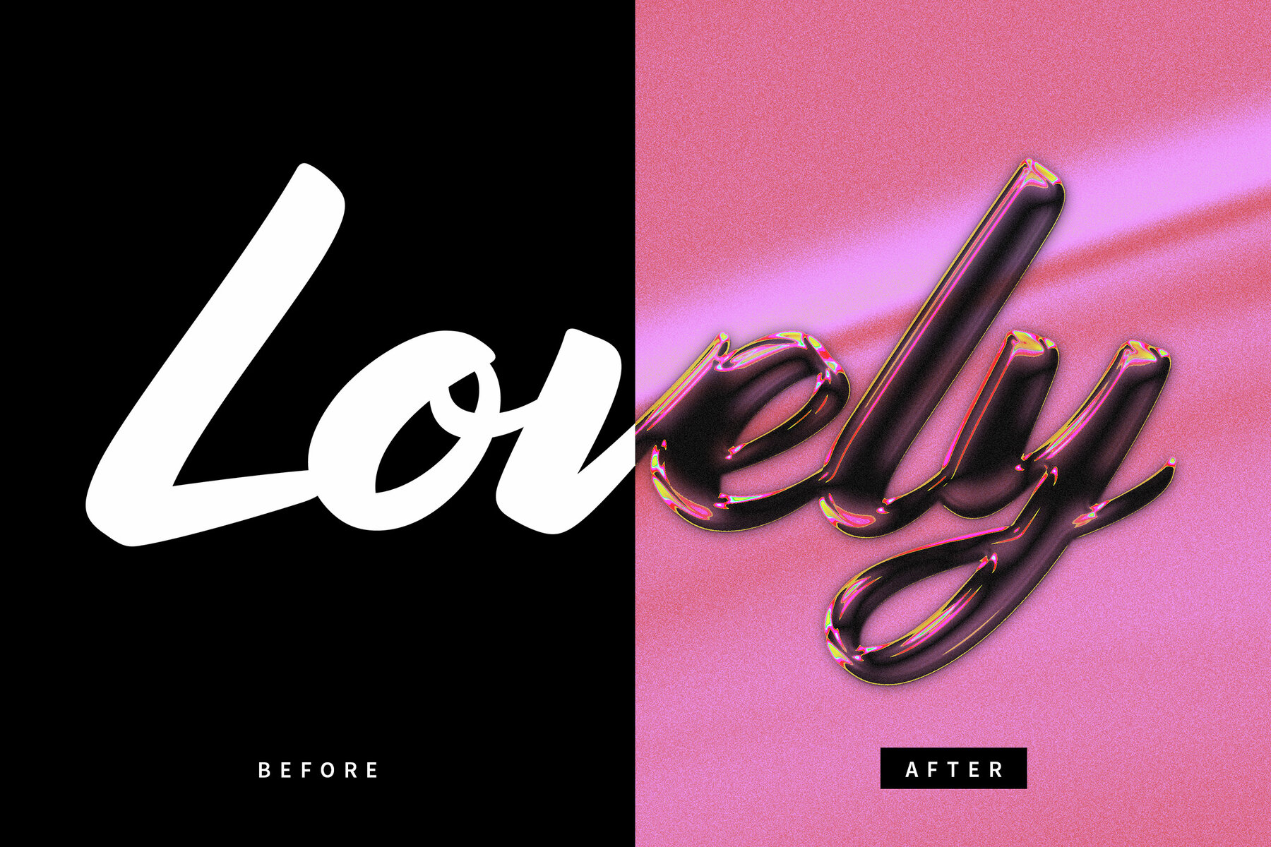 Shiny Chrome Text Effect Mockup 7