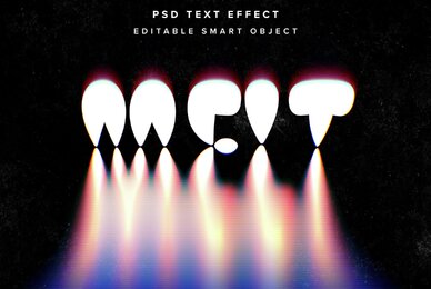 Melting Analog Text Effect Mockup