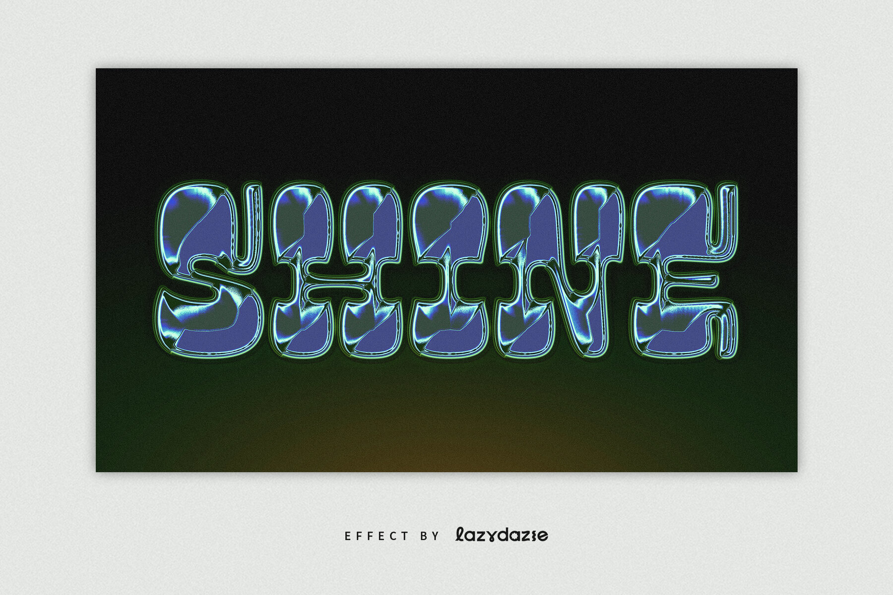 Blue and Green Chrome Text Effect Mockup 3