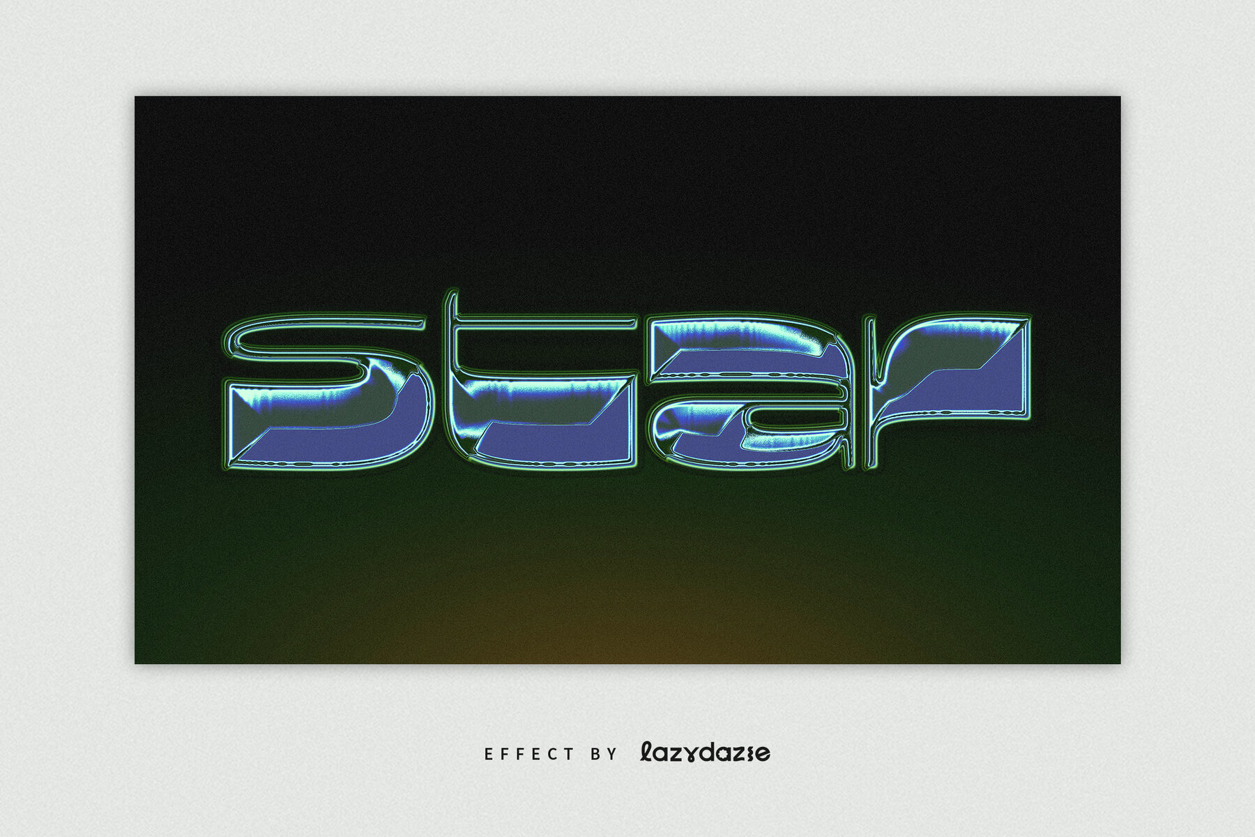 Blue and Green Chrome Text Effect Mockup 4