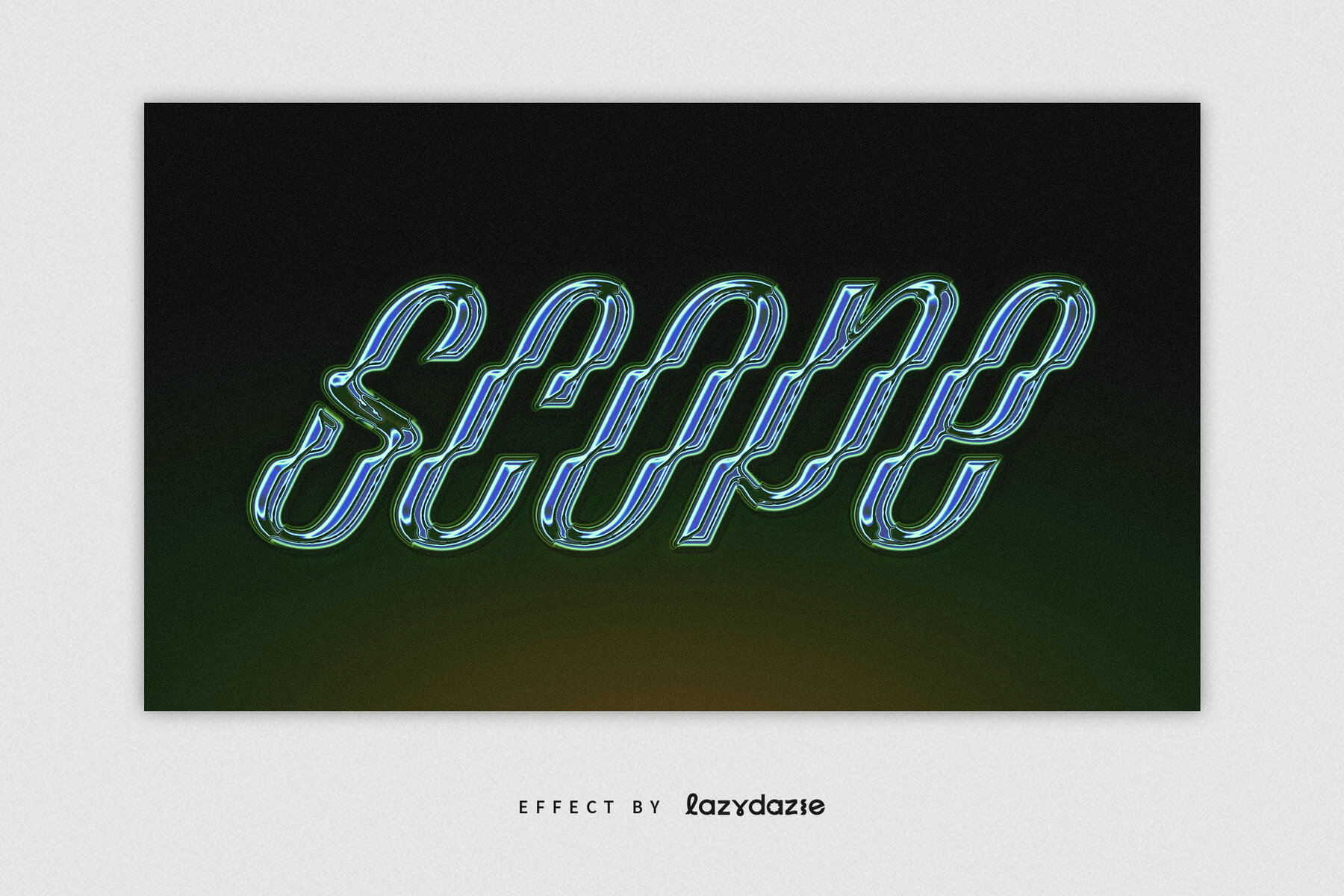 Blue and Green Chrome Text Effect Mockup 5