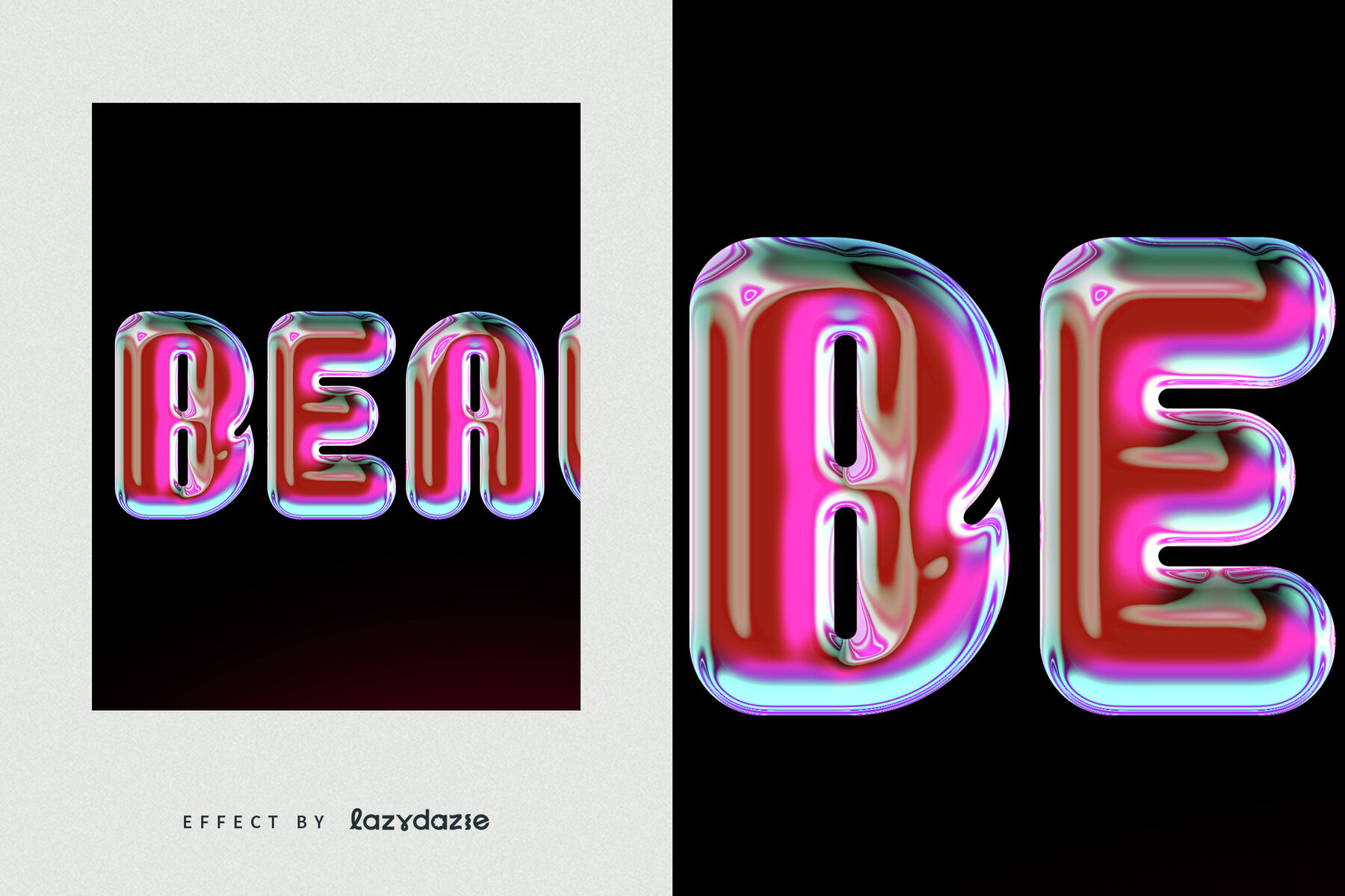 Pink Chrome Text Effect Mockup 6