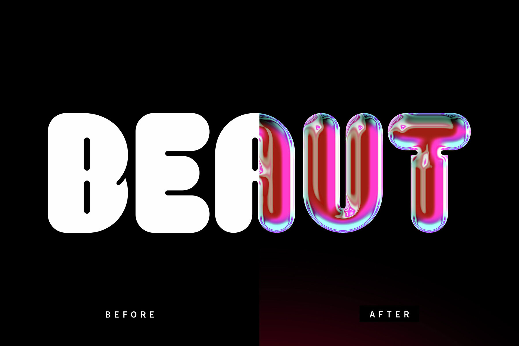 Pink Chrome Text Effect Mockup 7