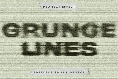 Grunge Lines Text Effect Mockup
