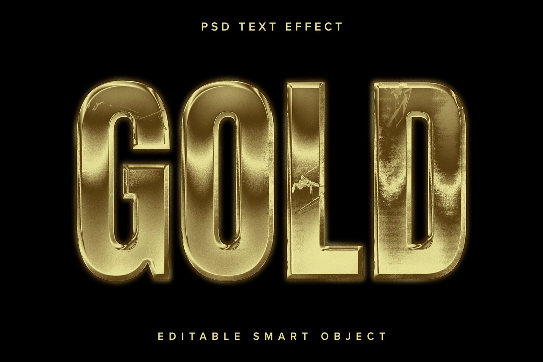 Metallic Gold Text Effect Mockup 1