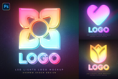 LED Logo Photoshop Mockup