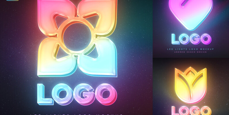 LED Logo Photoshop Mockup