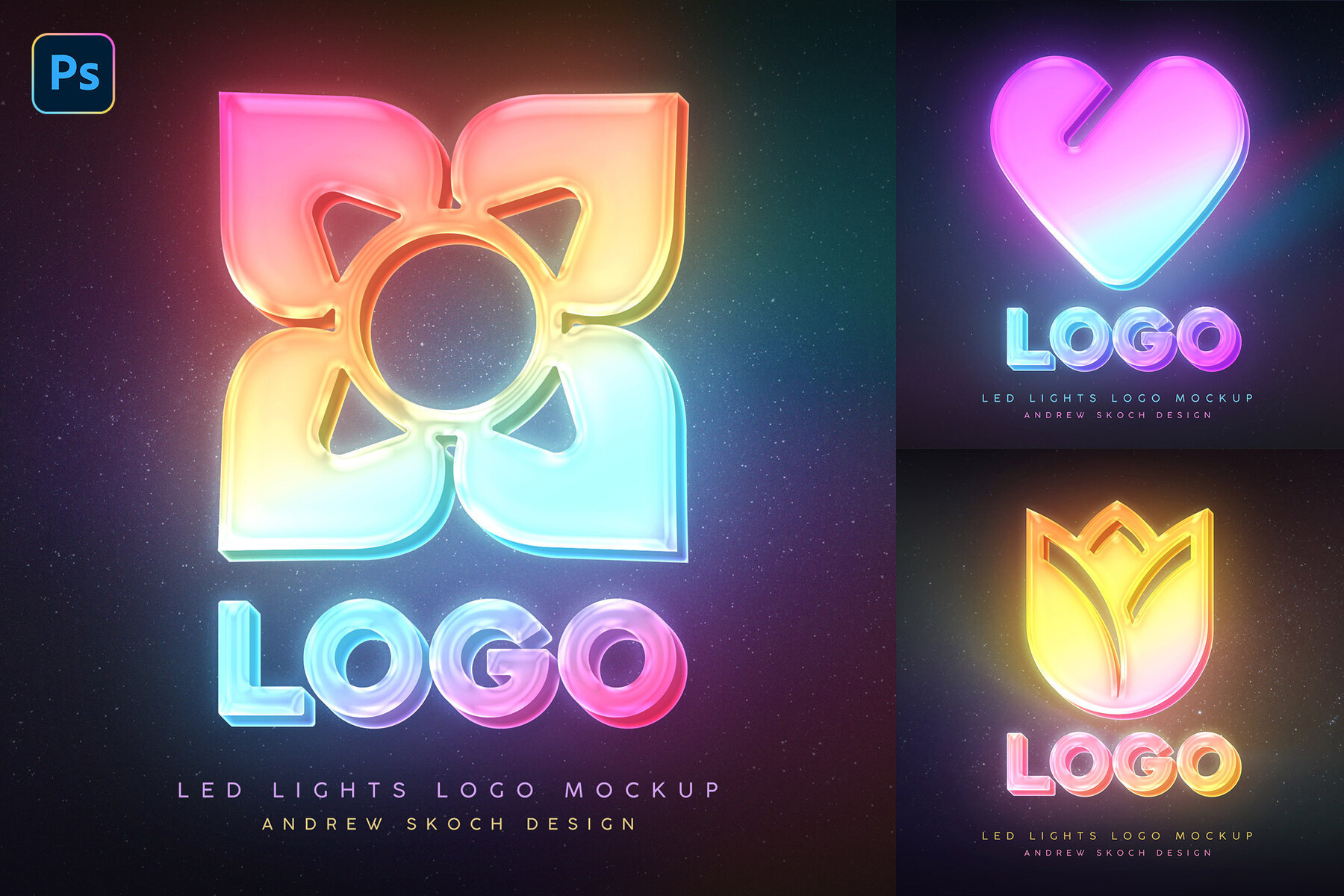 LED Logo Photoshop Mockup 1