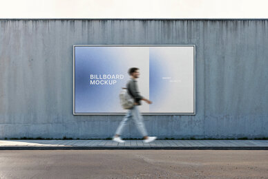 Outdoor Billboard Wall Mockup