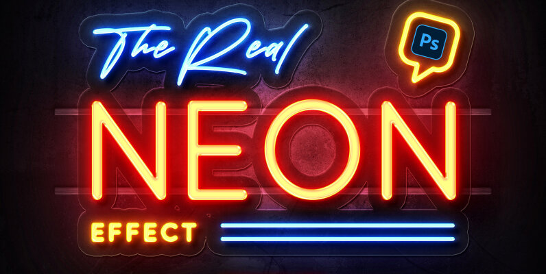 Real Neon Photoshop Effect