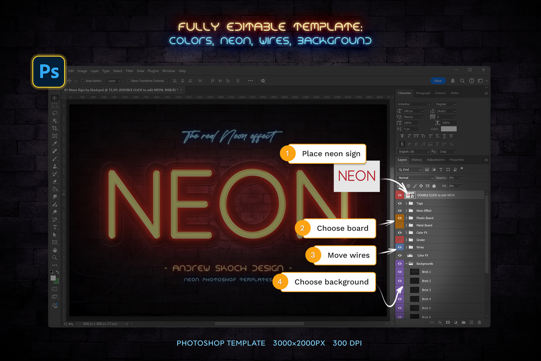 Real Neon Photoshop Effect 7