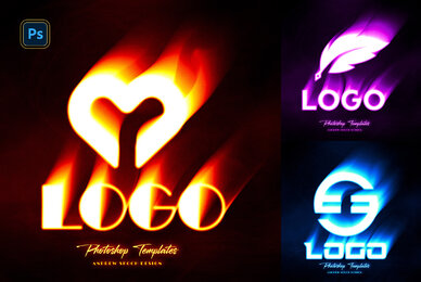 Flaming Logo Photoshop Mockup