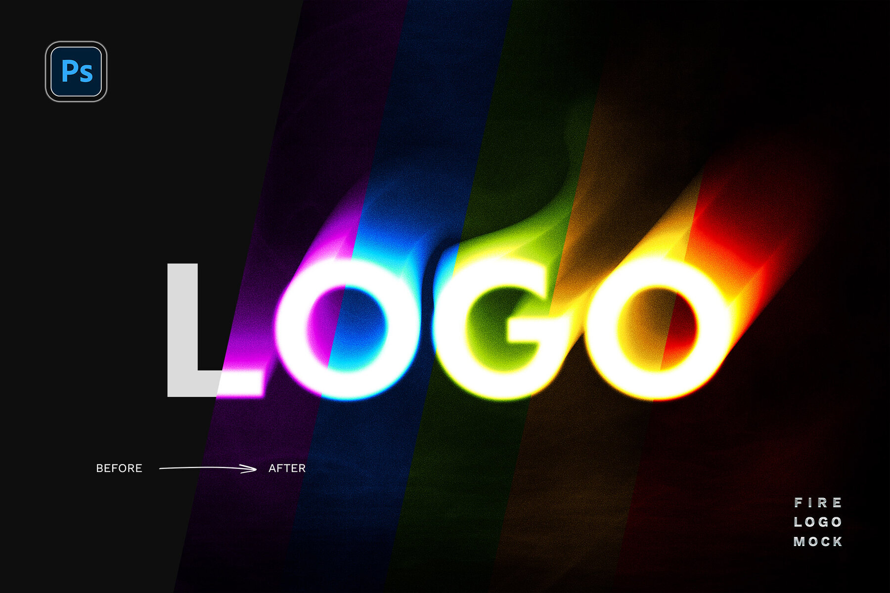 Flaming Logo Photoshop Mockup 2