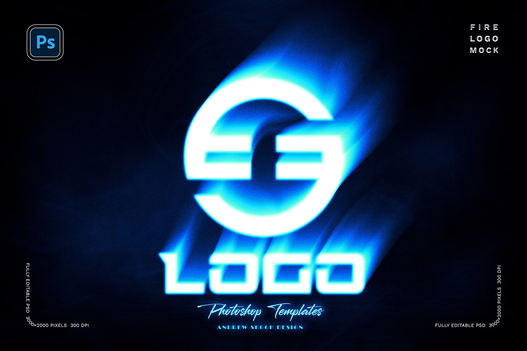 Flaming Logo Photoshop Mockup 4