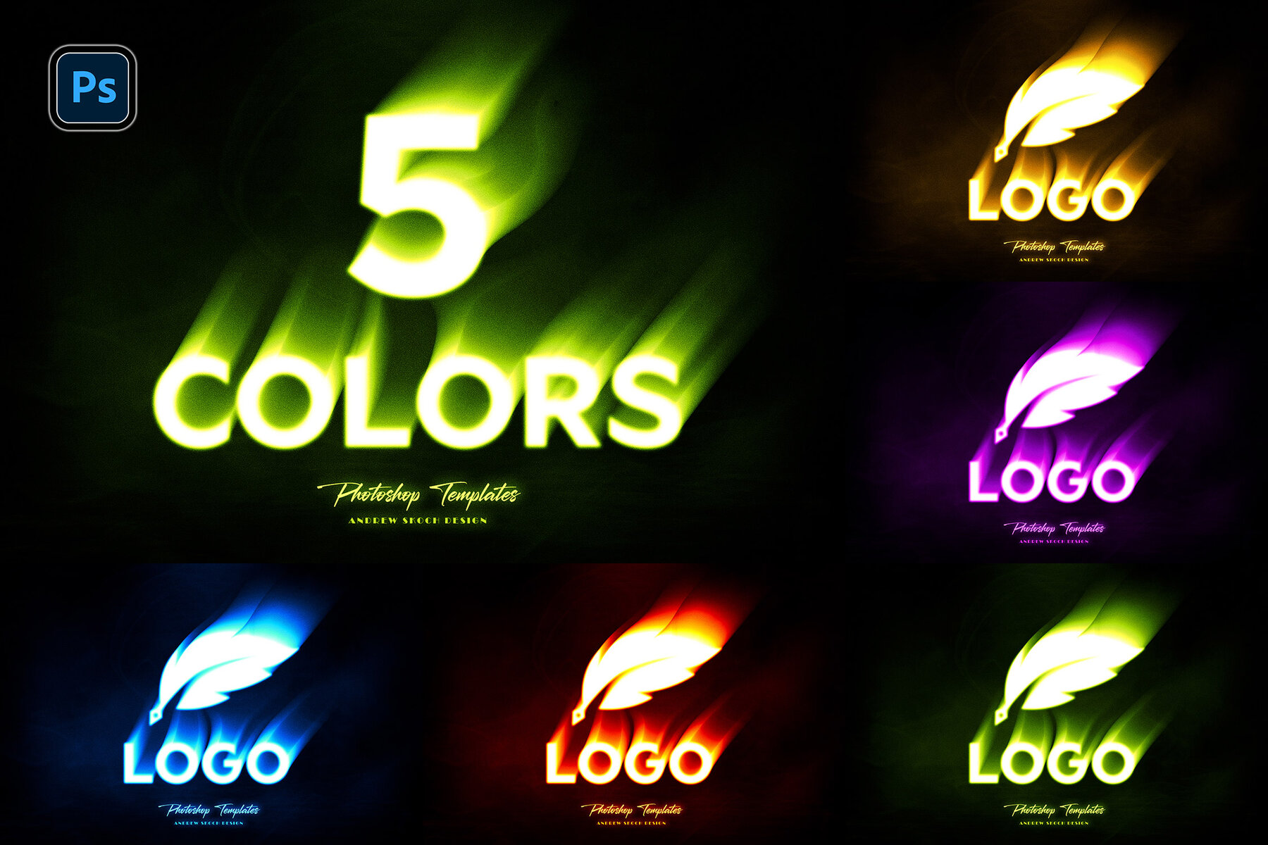 Flaming Logo Photoshop Mockup 6