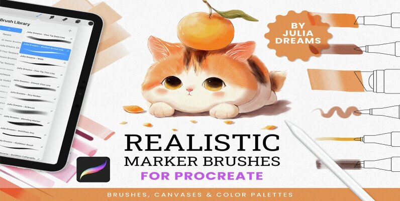 Realistic Marker Brushes Procreate