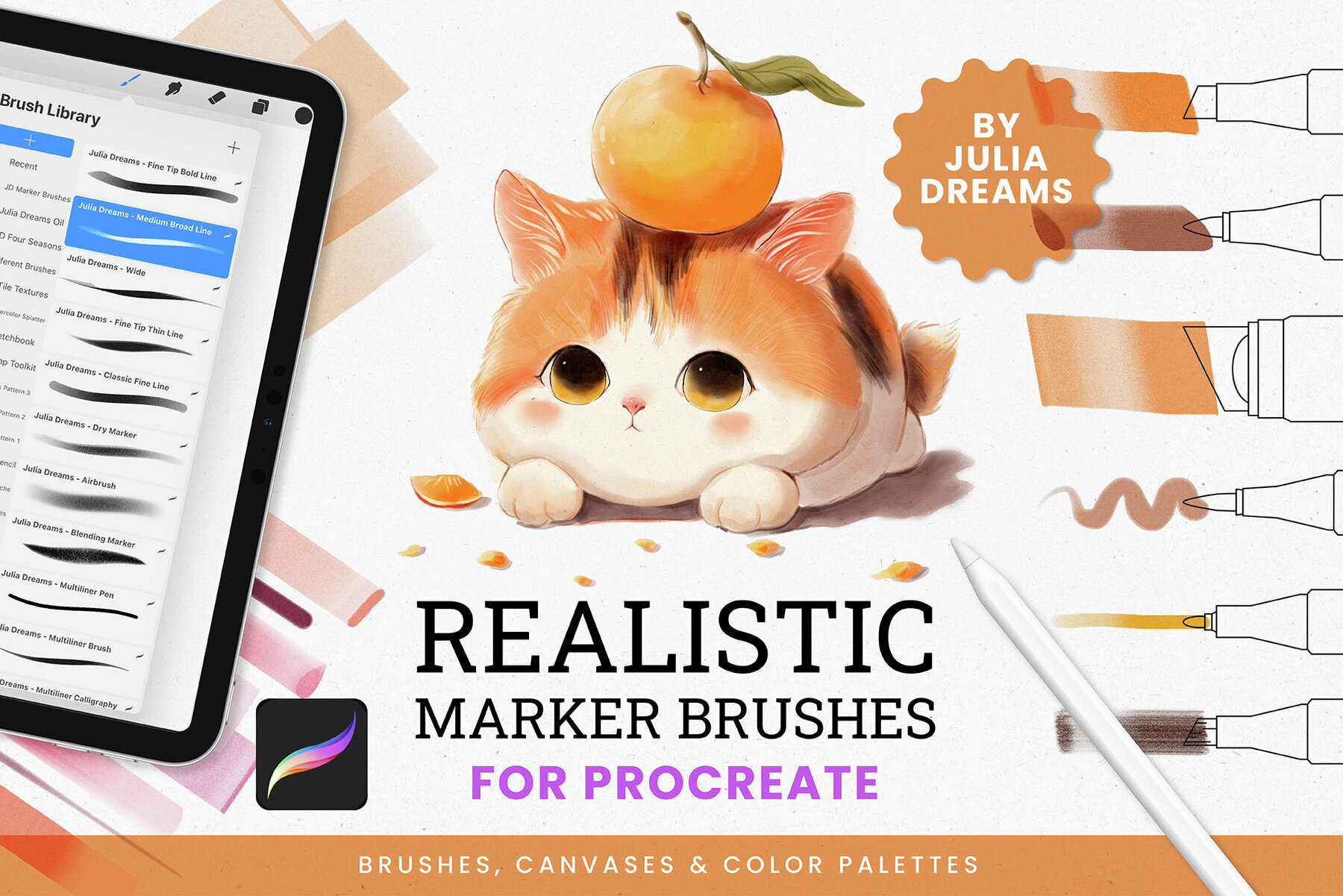 Realistic Marker Brushes Procreate 1