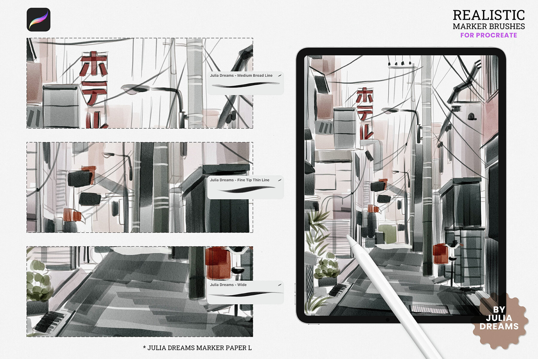 Realistic Marker Brushes Procreate 4