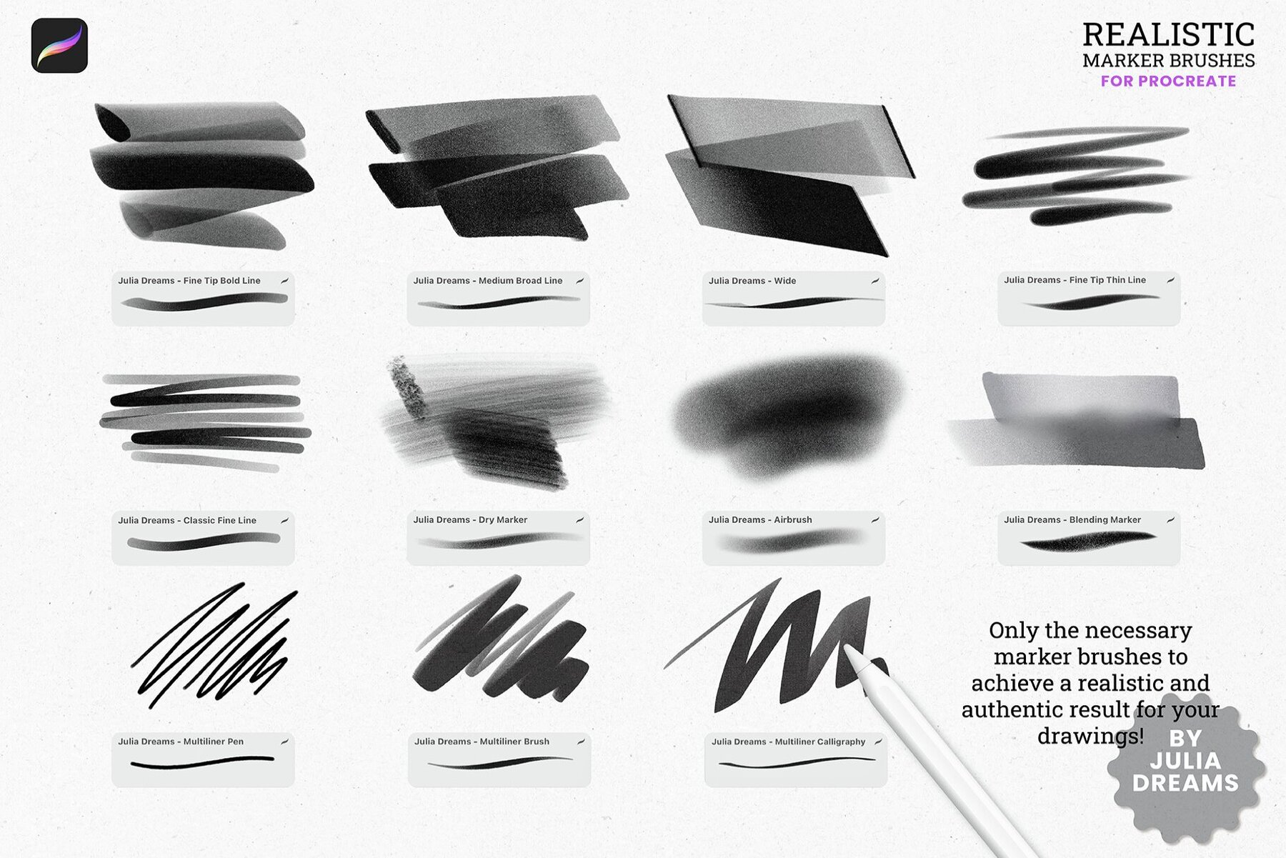Realistic Marker Brushes Procreate 5