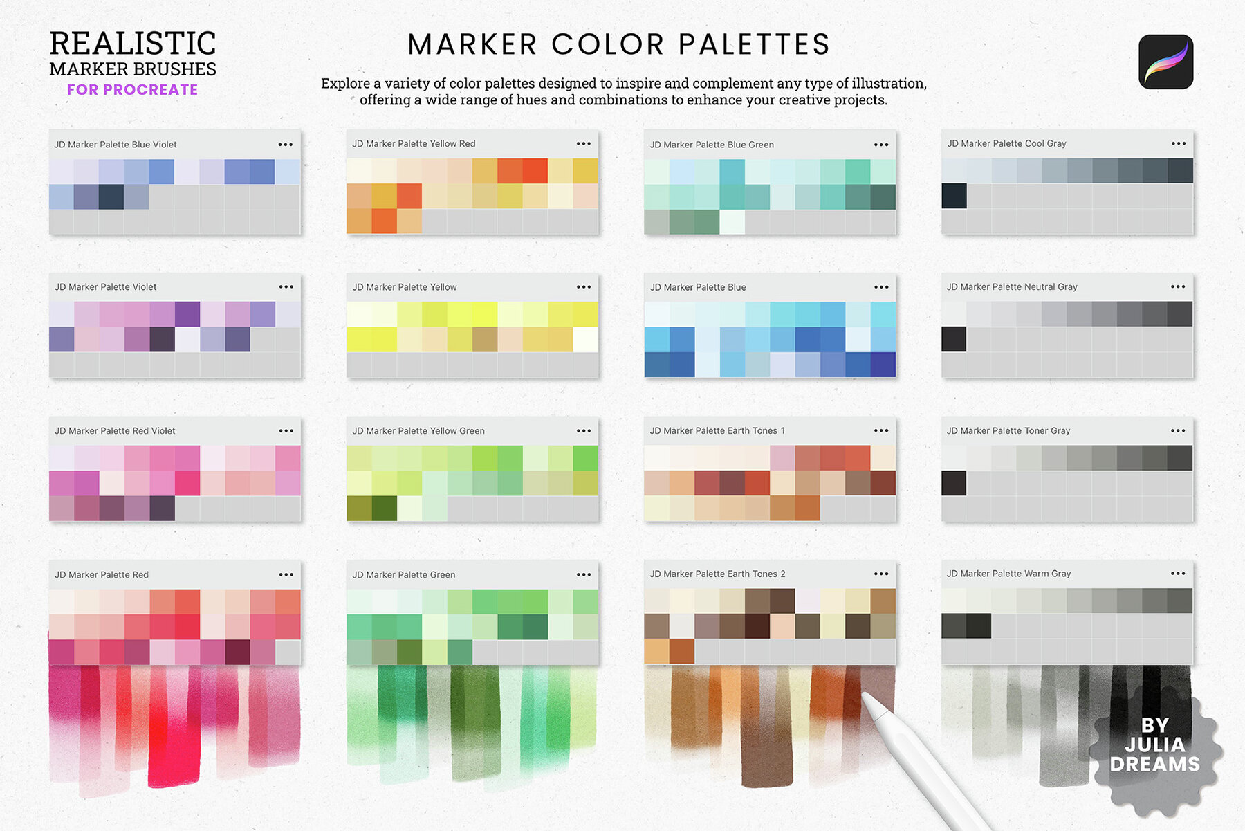 Realistic Marker Brushes Procreate 7