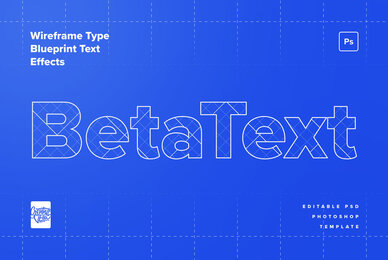 Wireframe Type Blueprint Text Effects