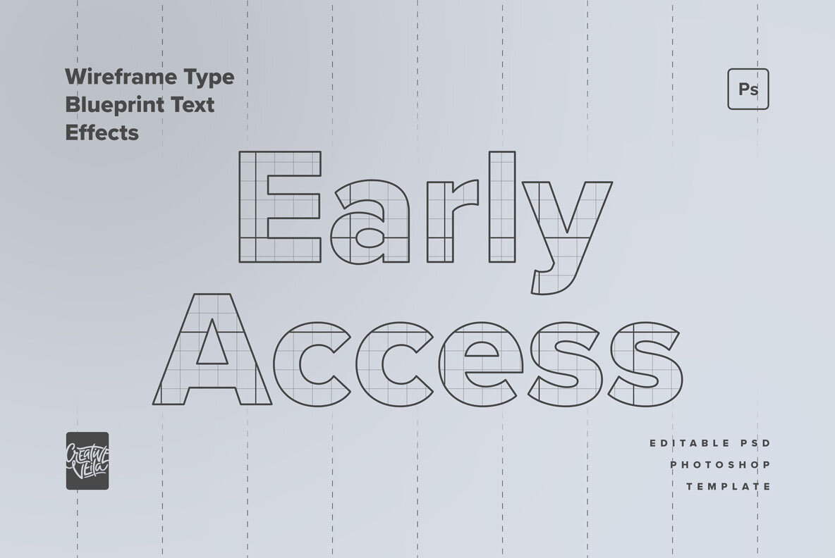 Wireframe Type Blueprint Text Effects 4