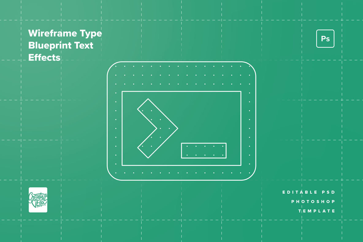 Wireframe Type Blueprint Text Effects 7