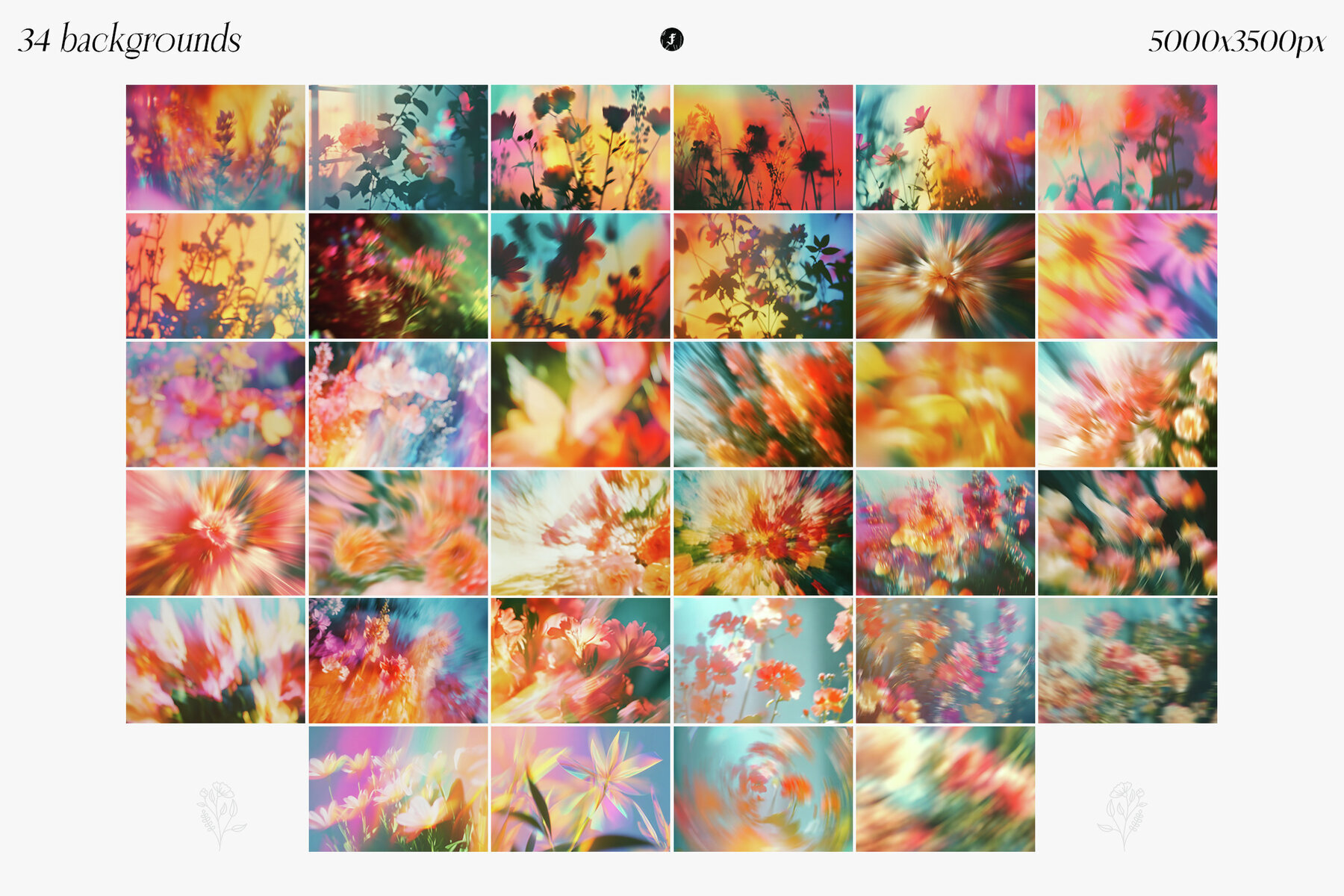 Flowers in Motion Backgrounds and Overlays 2