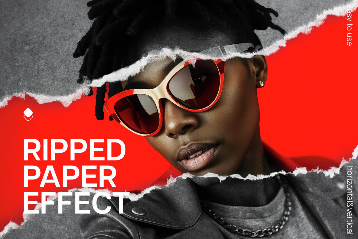 Ripped Paper Photo Effect Template 1